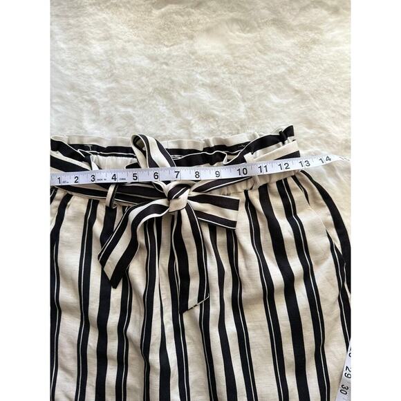TOPSHOP Womens White Striped Viscose A-Line Skirt Size US 6 - Belt included - Picture 7 of 7
